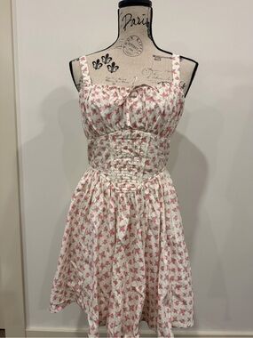 Trixxi White Mini Dress with Pink Floral Print